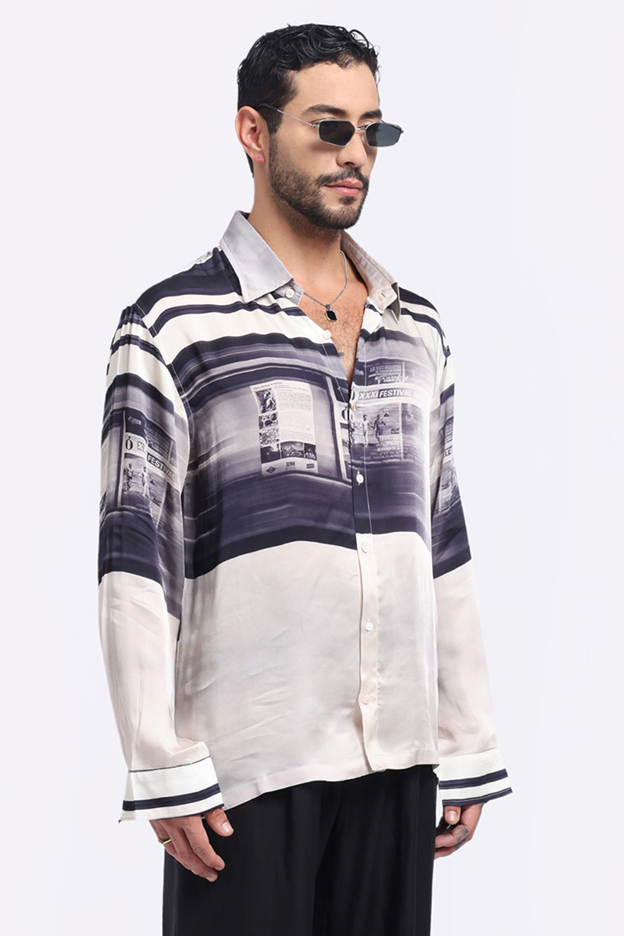Multi-Colored Bamberg Cupro Digital Printed Shirt by Aurge Studios