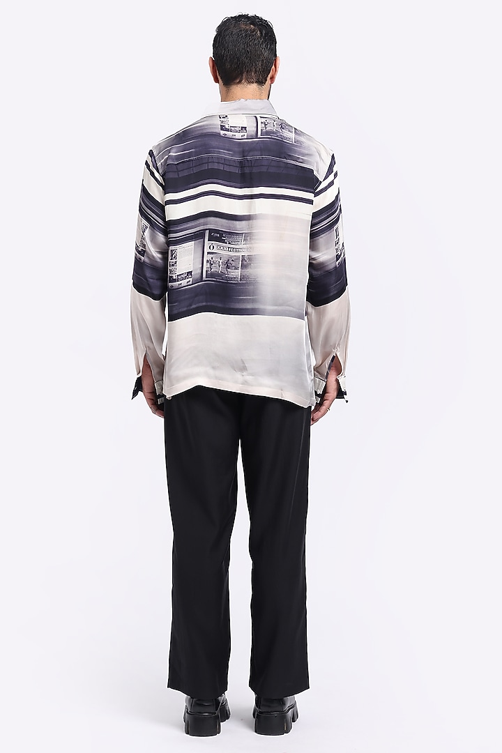 Multi-Colored Bamberg Cupro Digital Printed Party Wear Shirt by Aurge Studios at Pernia's Pop Up Shop
