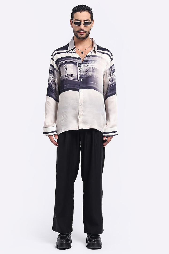 Multi-Colored Bamberg Cupro Digital Printed Party Wear Shirt by Aurge Studios at Pernia's Pop Up Shop