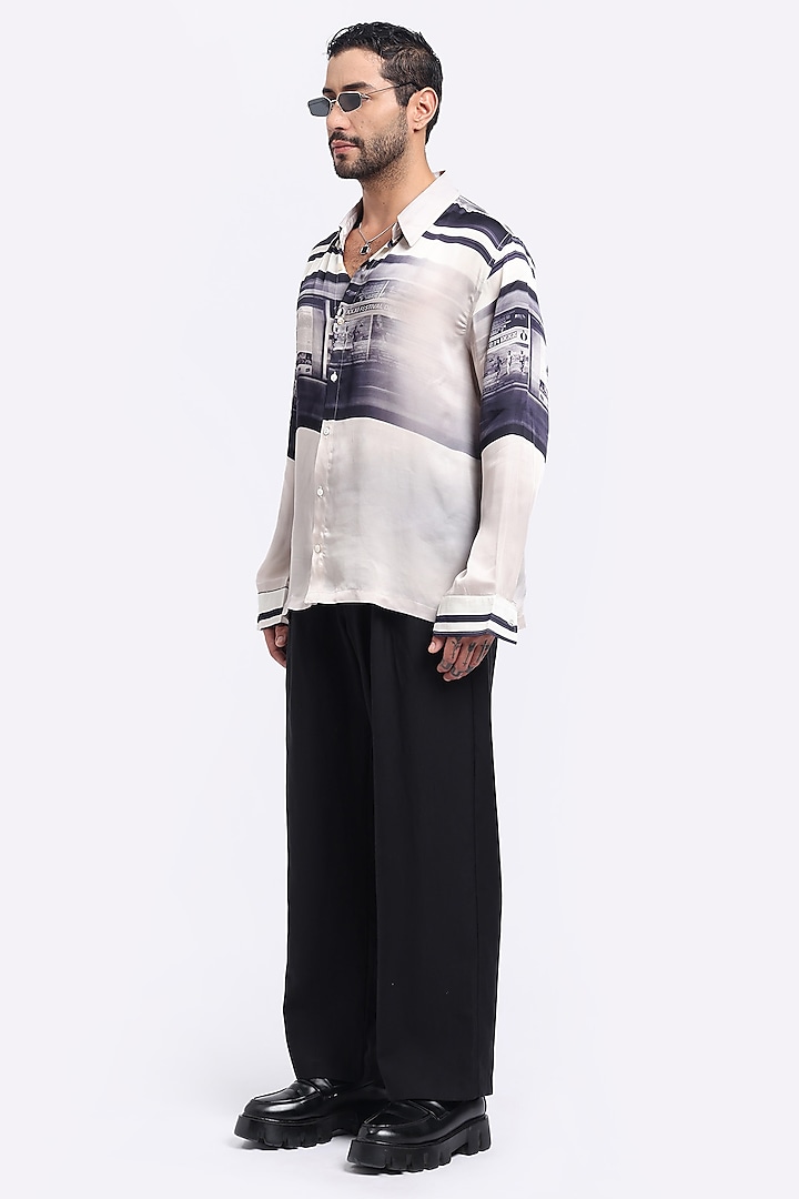 Multi-Colored Bamberg Cupro Digital Printed Party Wear Shirt by Aurge Studios at Pernia's Pop Up Shop