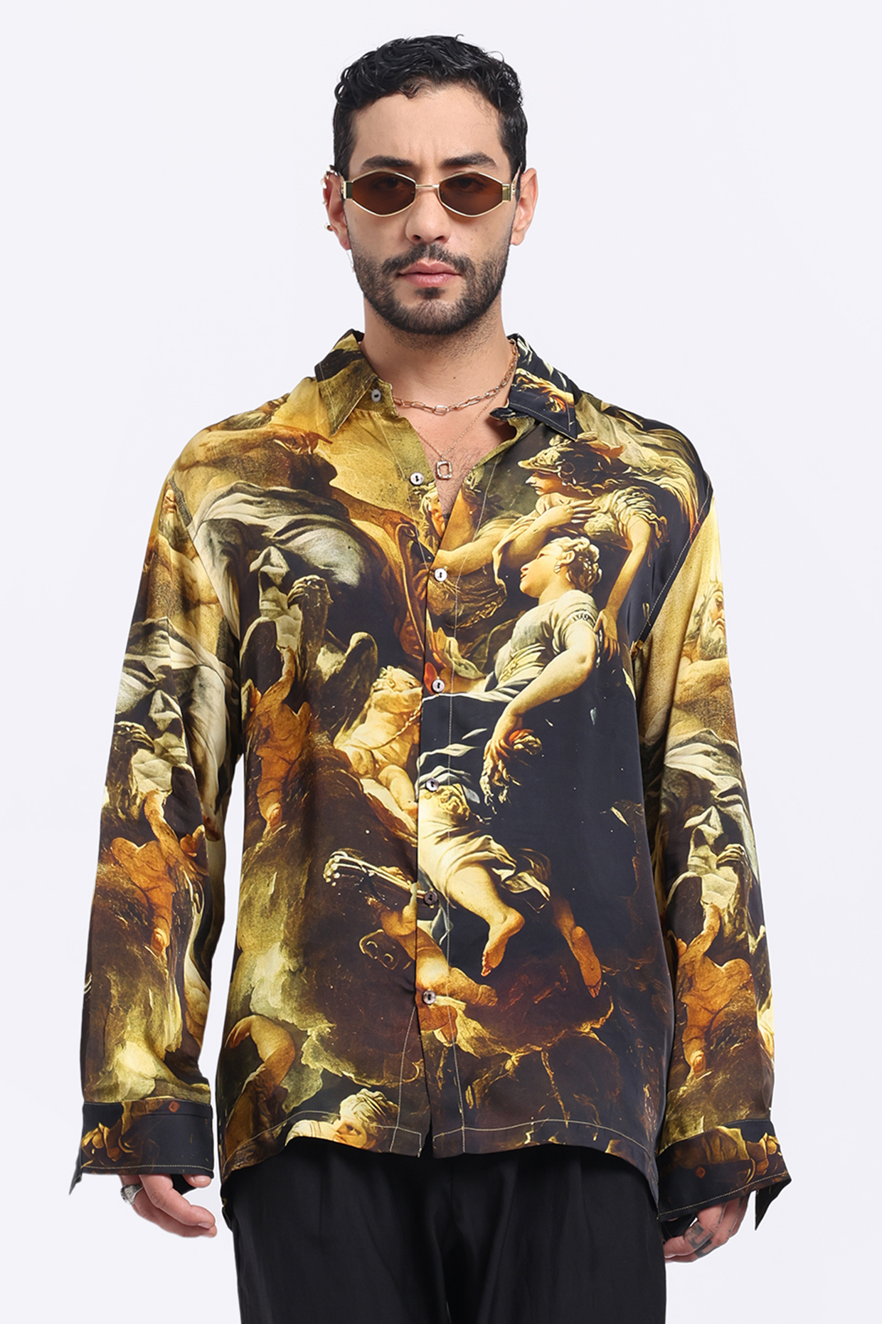 Multi-Colored Bamberg Cupro Digital Printed Shirt by Aurge Studios