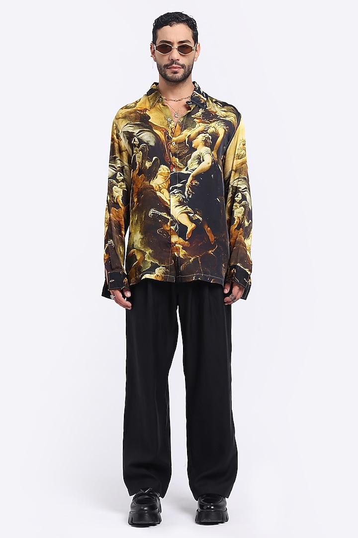 Multi-Colored Bamberg Cupro Digital Printed Party Wear Shirt by Aurge Studios at Pernia's Pop Up Shop