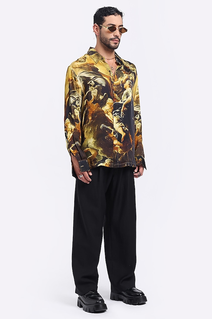 Multi-Colored Bamberg Cupro Digital Printed Party Wear Shirt by Aurge Studios at Pernia's Pop Up Shop