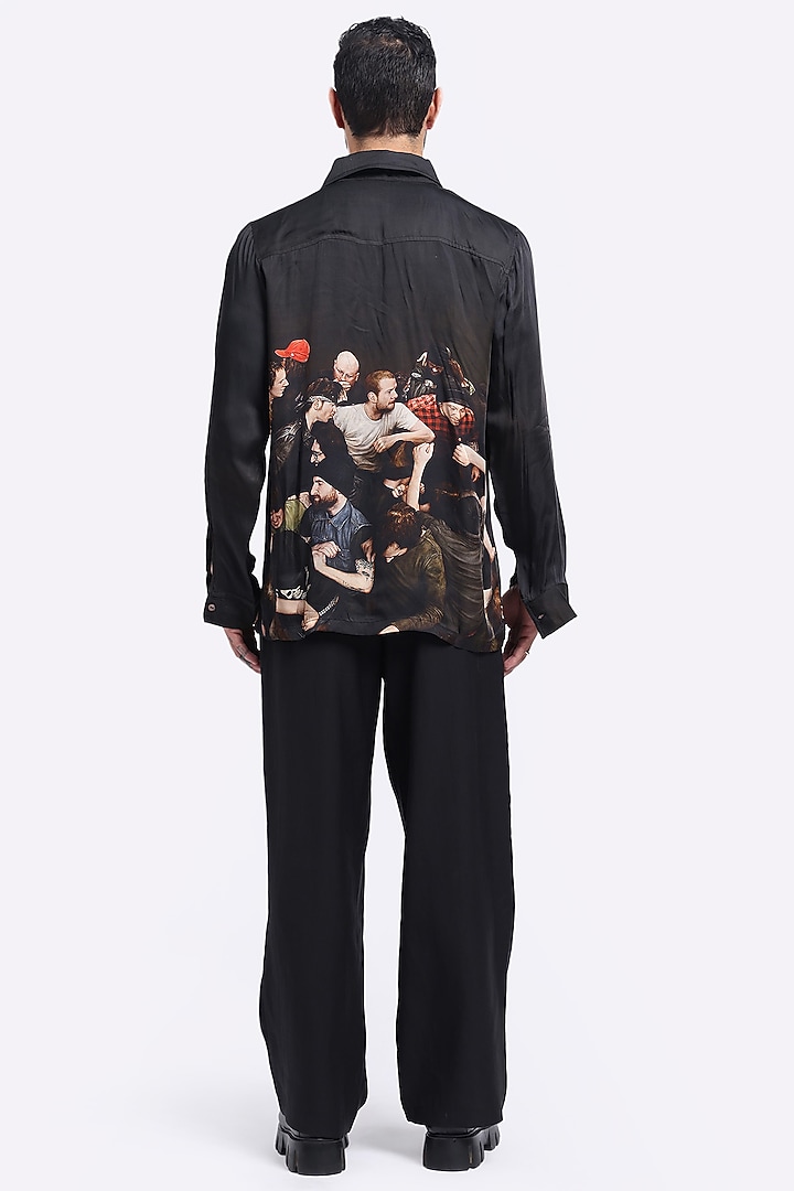 Multi-Colored Bamberg Cupro Digital Printed Party Wear Shirt by Aurge Studios at Pernia's Pop Up Shop