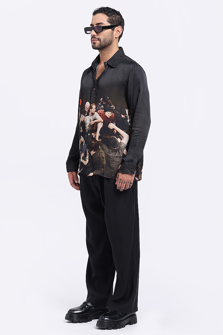 Multi-Colored Bamberg Cupro Digital Printed Party Wear Shirt by Aurge Studios at Pernia's Pop Up Shop