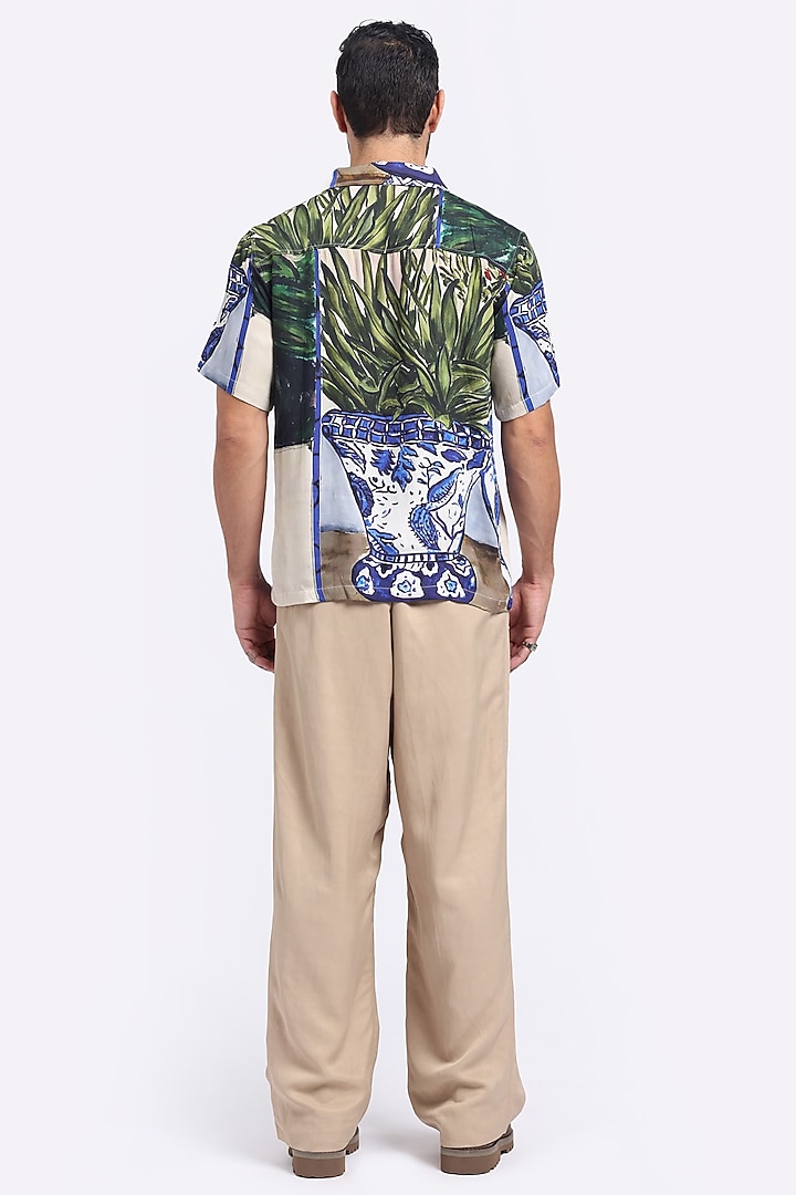 Multi-Colored Modal Satin Digital Printed Summer Shirt by Aurge Studios at Pernia's Pop Up Shop