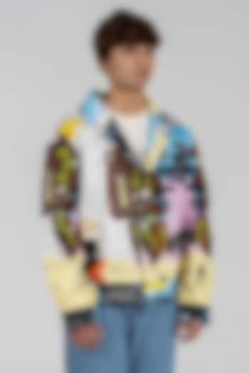 Multi-Colored Cotton Satin Lycra Digital Printed Jacket by Aurge Studios at Pernia's Pop Up Shop
