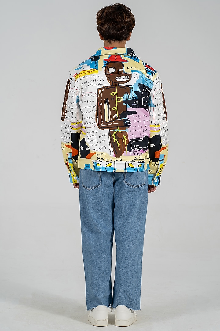 Multi-Colored Cotton Satin Lycra Digital Printed Jacket by Aurge Studios at Pernia's Pop Up Shop