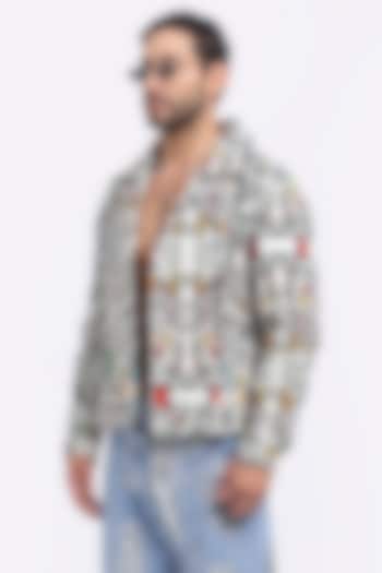Multi-Colored Cotton Satin Lycra Digital Printed Jacket by Aurge Studios at Pernia's Pop Up Shop