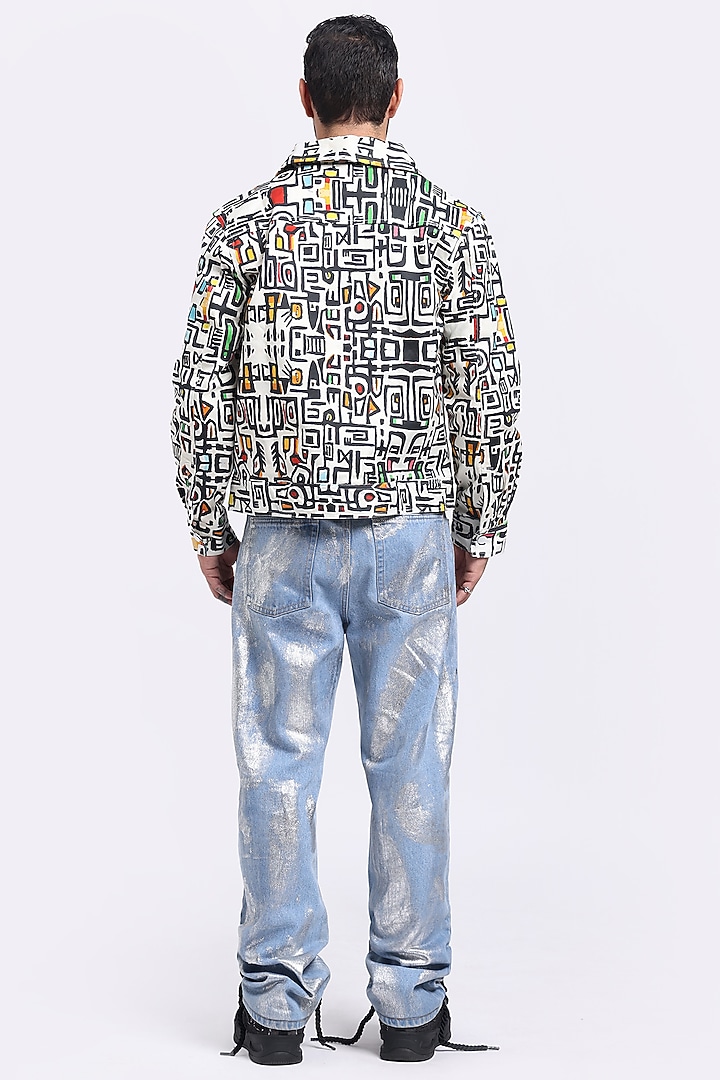 Multi-Colored Cotton Satin Lycra Digital Printed Jacket by Aurge Studios at Pernia's Pop Up Shop