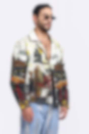 Multi-Colored Cotton Satin Lycra Digital Printed Jacket by Aurge Studios at Pernia's Pop Up Shop