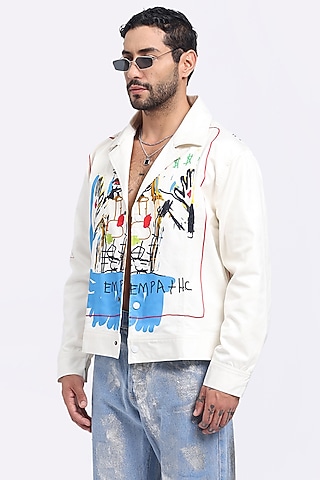 Multi-Colored Cotton Satin Lycra Digital Printed Jacket by Aurge Studios