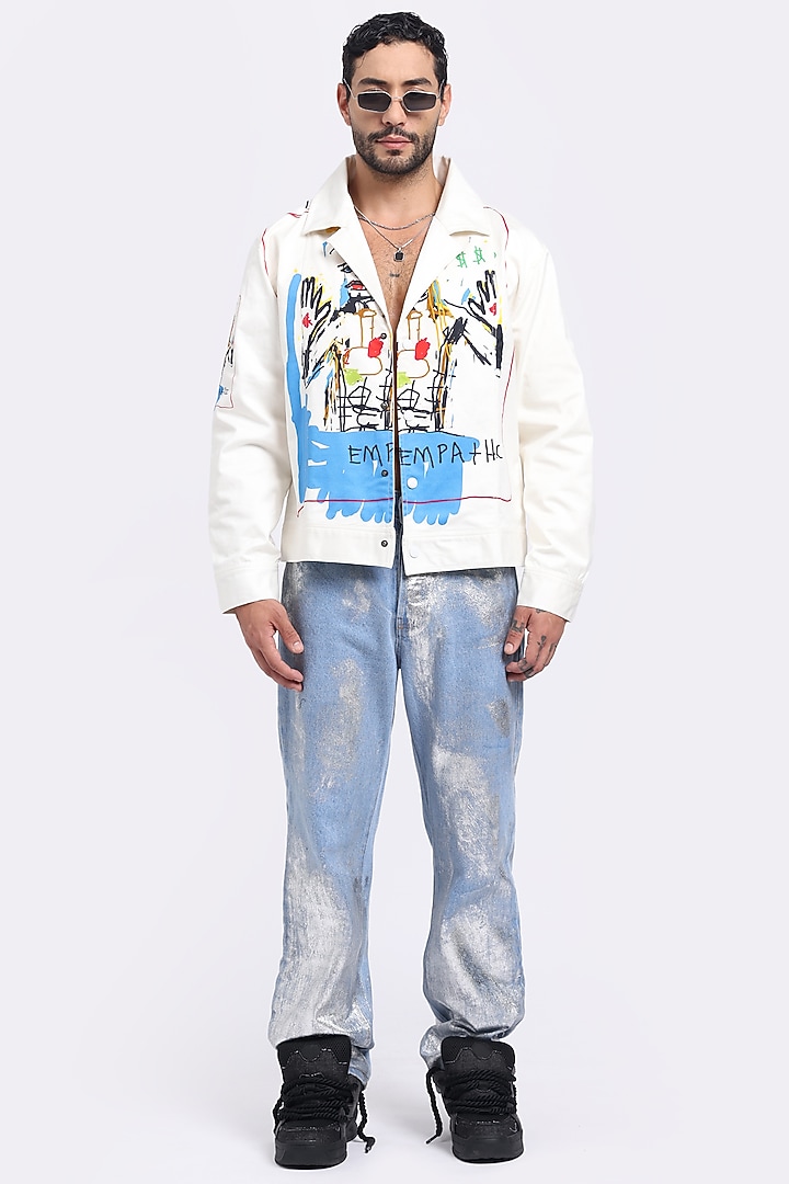 Multi-Colored Cotton Satin Lycra Digital Printed Jacket by Aurge Studios at Pernia's Pop Up Shop