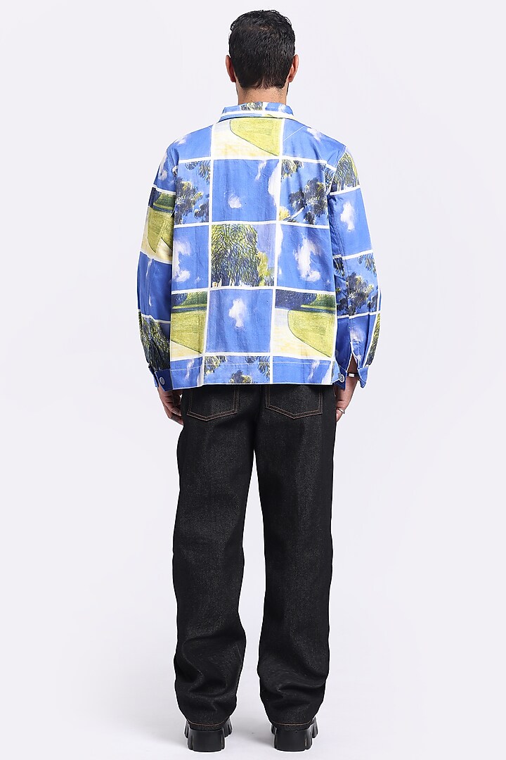 Multi-Colored Cotton Twill Digital Printed Shacket by Aurge Studios at Pernia's Pop Up Shop