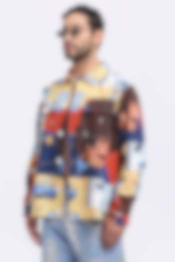 Multi-Colored Cotton Twill Digital Printed Shacket by Aurge Studios at Pernia's Pop Up Shop