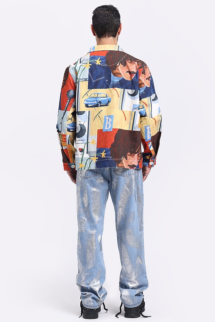 Multi-Colored Cotton Twill Digital Printed Shacket by Aurge Studios at Pernia's Pop Up Shop