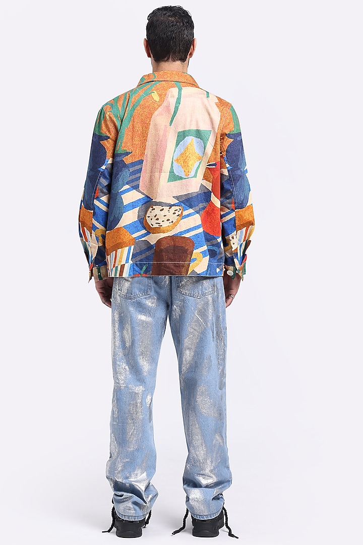 Multi-Colored Cotton Twill Digital Printed Shacket by Aurge Studios at Pernia's Pop Up Shop