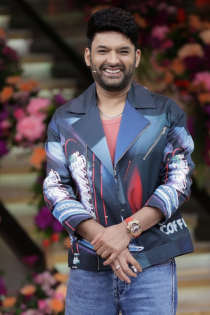 Multi-Colored Cotton Satin Lycra Digital Printed Jacket by Aurge Studios at Pernia's Pop Up Shop