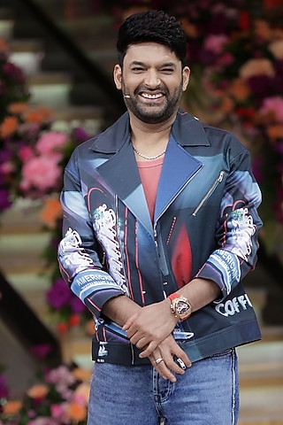 Multi-Colored Cotton Satin Lycra Digital Printed Jacket by Aurge Studios