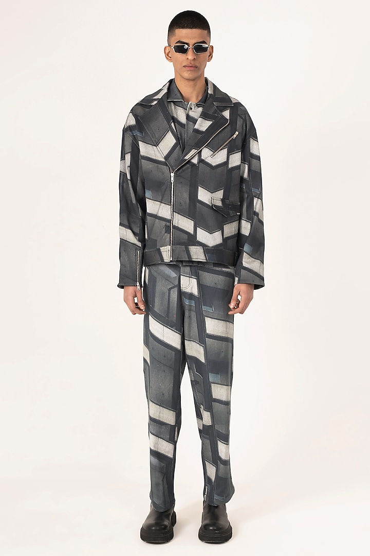 Multi-Colored Cotton Satin Lycra Digital Printed Jacket by Aurge Studios at Pernia's Pop Up Shop