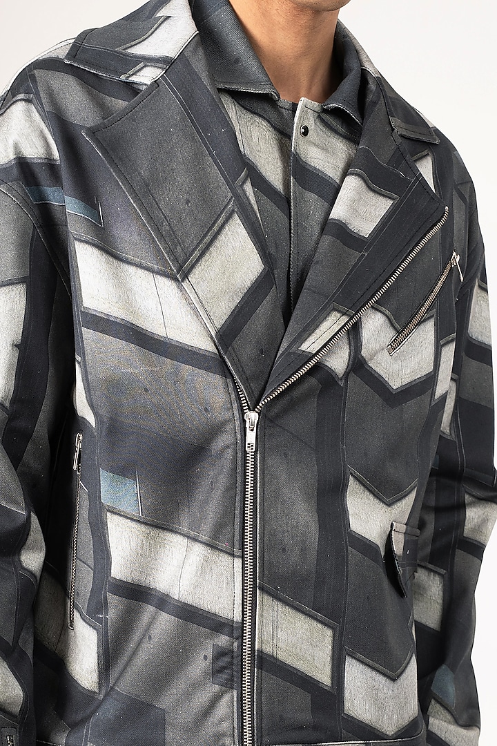 Multi-Colored Cotton Satin Lycra Digital Printed Jacket by Aurge Studios at Pernia's Pop Up Shop