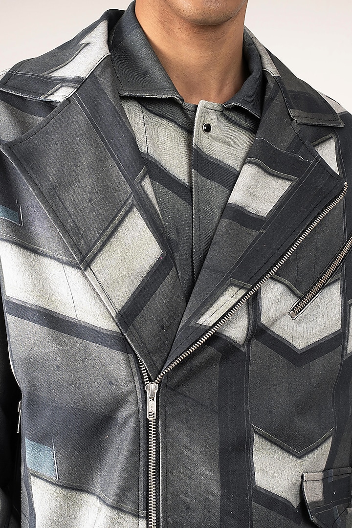 Multi-Colored Cotton Satin Lycra Digital Printed Jacket by Aurge Studios at Pernia's Pop Up Shop