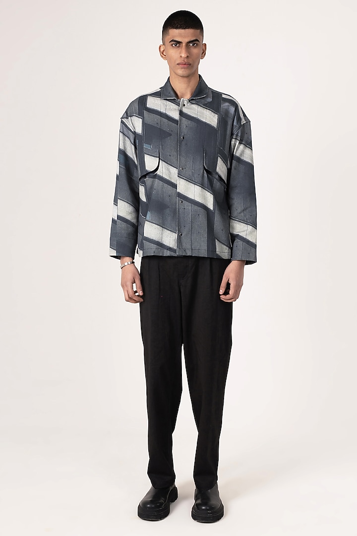 Multi-Colored Cotton Twill Digital Printed Shacket by Aurge Studios at Pernia's Pop Up Shop