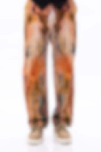 Multi-Colored Cotton Satin Lycra Digital Printed Pants by Aurge Studios at Pernia's Pop Up Shop