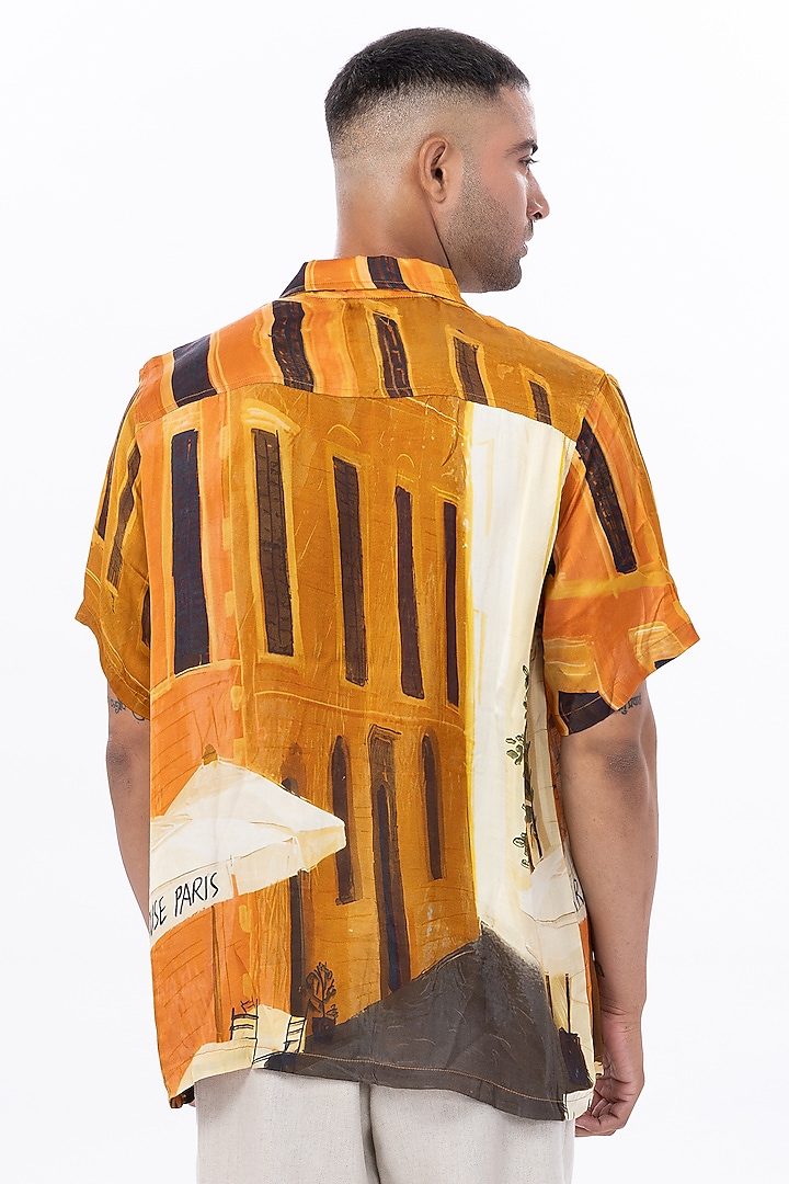 Multi-Colored Modal Satin Digital Printed Oversized Summer Shirt by Aurge Studios at Pernia's Pop Up Shop