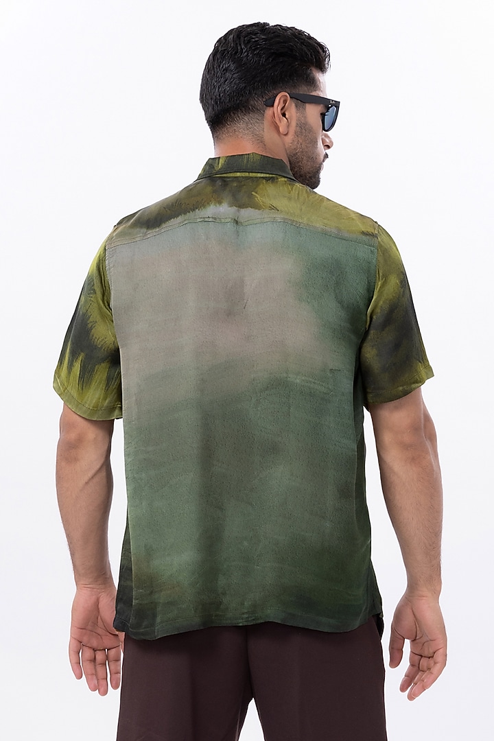 Multi-Colored Modal Satin Digital Printed Oversized Summer Shirt by Aurge Studios at Pernia's Pop Up Shop