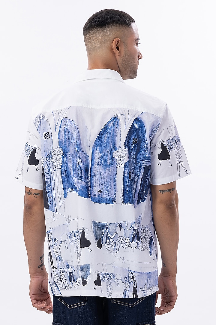 Multi-Colored Poplin Digital Printed Oversized Summer Shirt by Aurge Studios at Pernia's Pop Up Shop