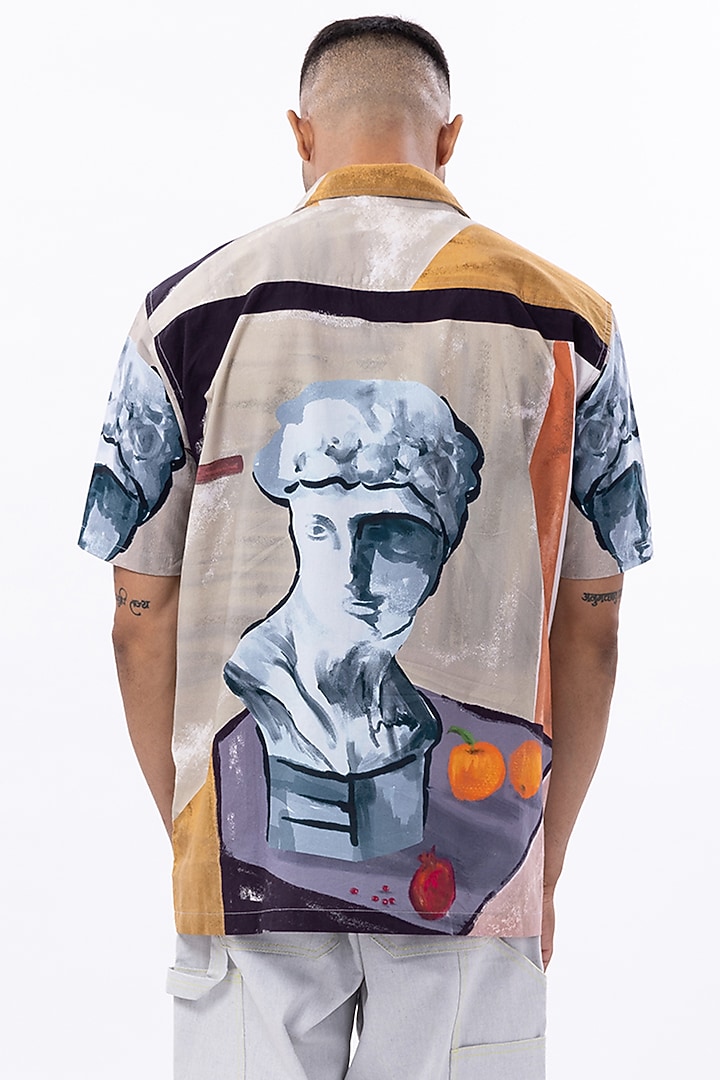 Multi-Colored Poplin Digital Printed Oversized Summer Shirt by Aurge Studios at Pernia's Pop Up Shop