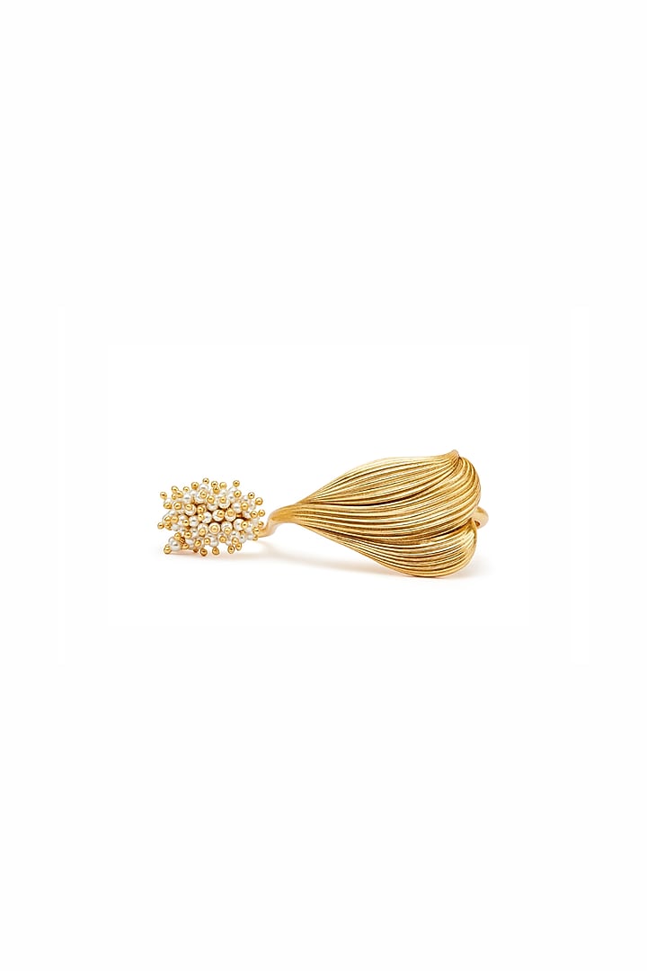 Gold Plated Opaline Double Motif Ring by Aulerth X Ekaya Banaras at Pernia's Pop Up Shop
