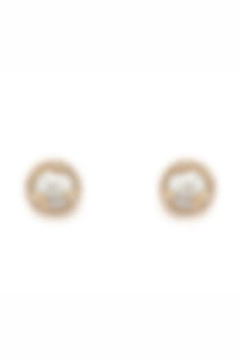 Gold Plated Morning Star Stone & Pearl Opaline Stud Earrings by Aulerth X Ekaya Banaras