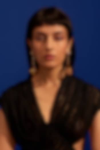 Gold Plated Morning Star & Champagne Stone Enameled Dangler Earrings by Aulerth X Shivan & Narresh at Pernia's Pop Up Shop