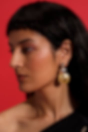 Gold Plated Morning Star Enameled Dangler Earrings by Aulerth X Shivan & Narresh at Pernia's Pop Up Shop