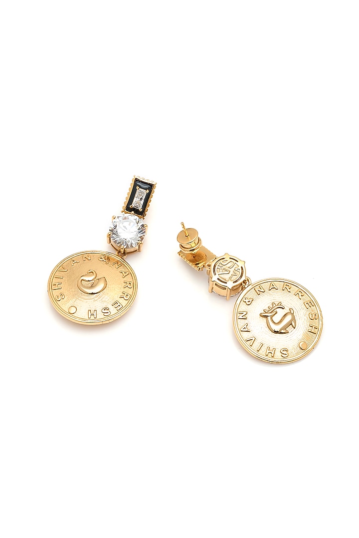 Gold Plated Morning Star Enameled Dangler Earrings by Aulerth X Shivan & Narresh at Pernia's Pop Up Shop