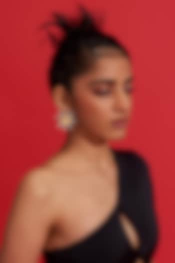 Gold Plated Morning Star & Champagne Stone Enameled Dangler Earrings by Aulerth X Shivan & Narresh at Pernia's Pop Up Shop