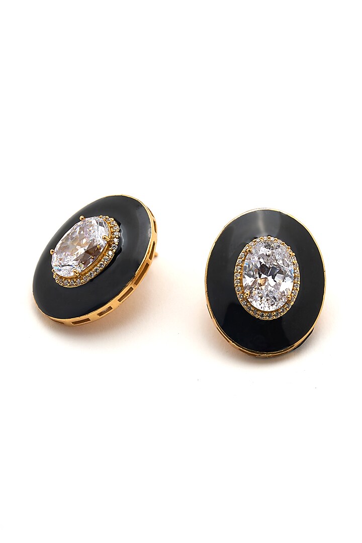 Gold Plated Morning Star Enameled Stud Earrings by Aulerth X Shivan & Narresh at Pernia's Pop Up Shop