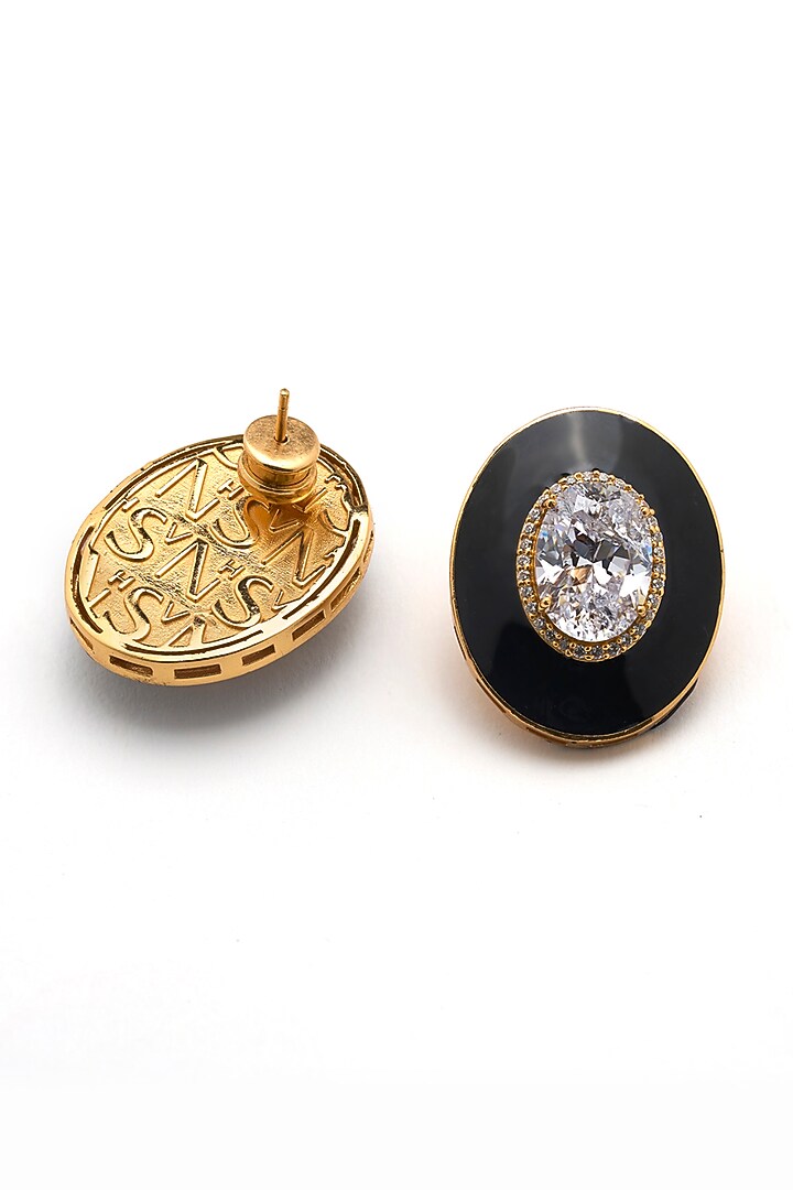 Gold Plated Morning Star Enameled Stud Earrings by Aulerth X Shivan & Narresh at Pernia's Pop Up Shop