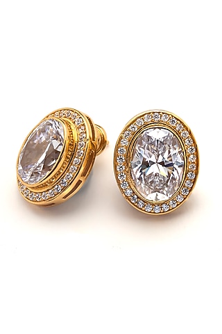 Gold Plated Morning Star Stud Earrings by Aulerth X Shivan & Narresh