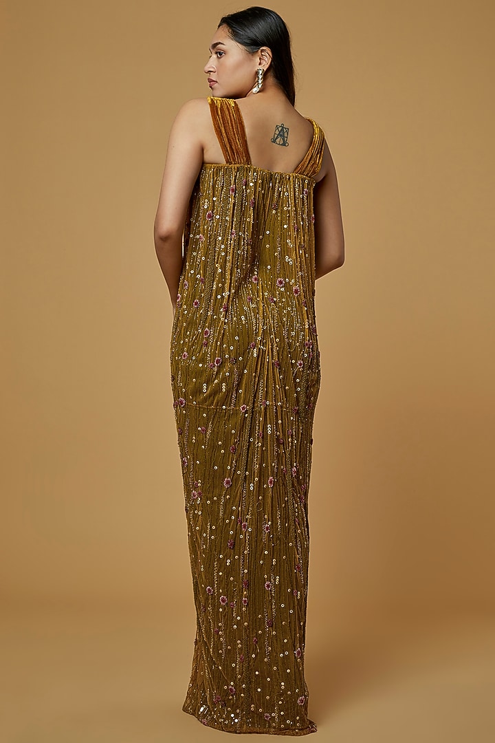 Mustard Embroidered Wedding Gown by AURUL at Pernia's Pop Up Shop