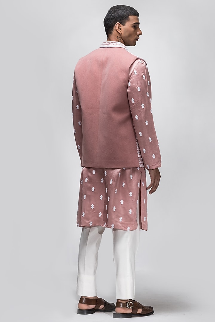 Pink Embroidered Indowestern Set by ASUKA at Pernia's Pop Up Shop
