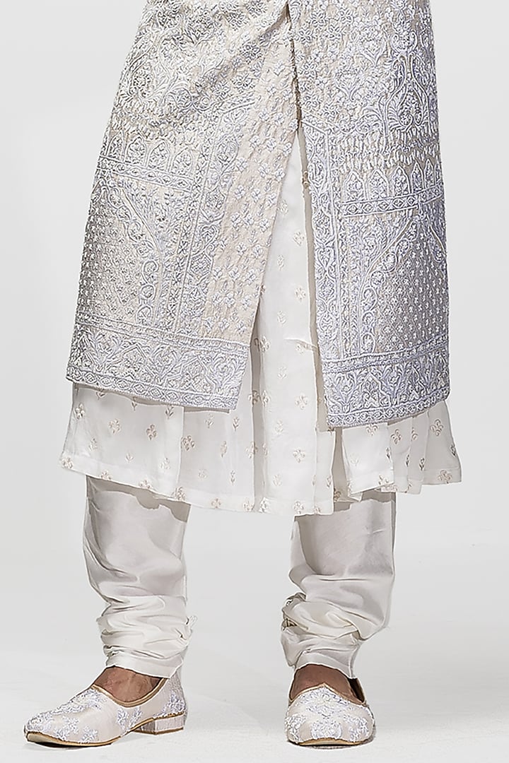 Ivory Embroidered Groom Sherwani Set by ASUKA at Pernia's Pop Up Shop