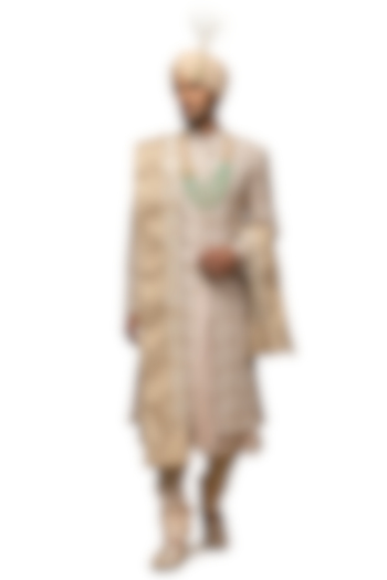 Off-White Embroidered Groom Sherwani Set by ASUKA at Pernia's Pop Up Shop