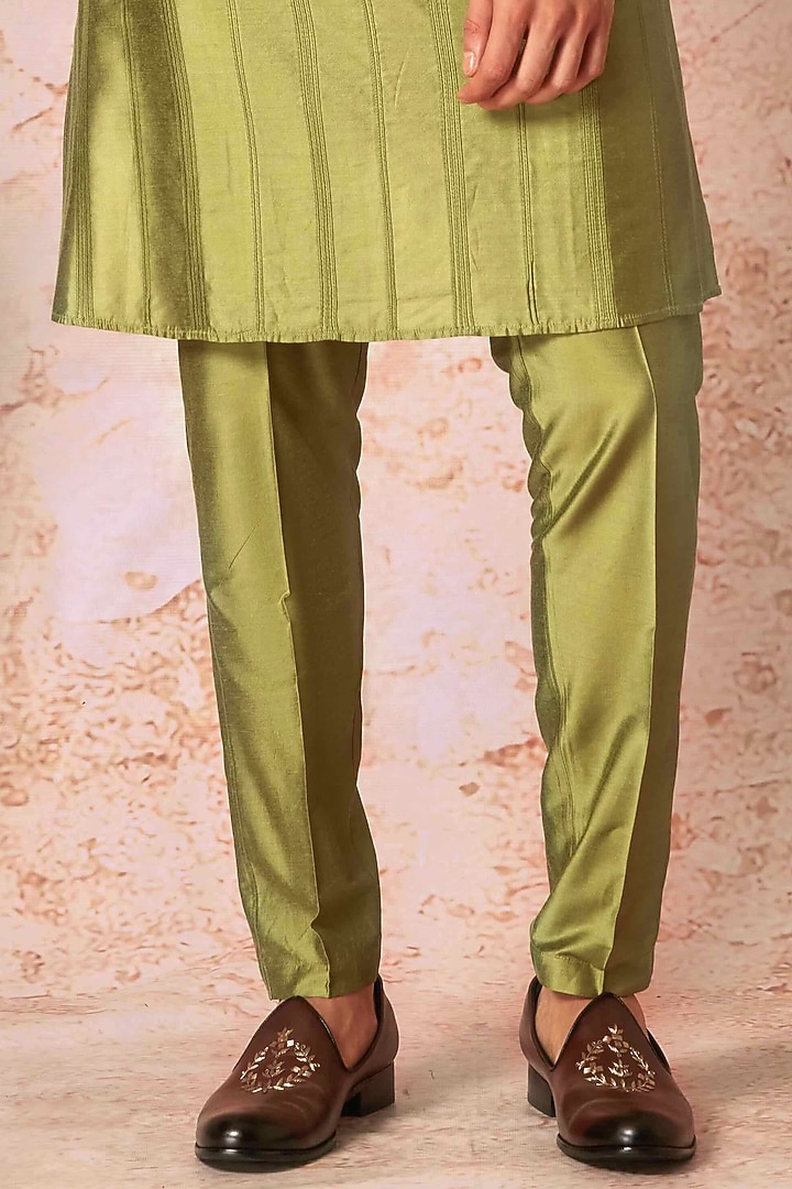 Green Silk Sequins Embroidered Bundi Jacket Set by ASUKA at Pernia's Pop Up Shop