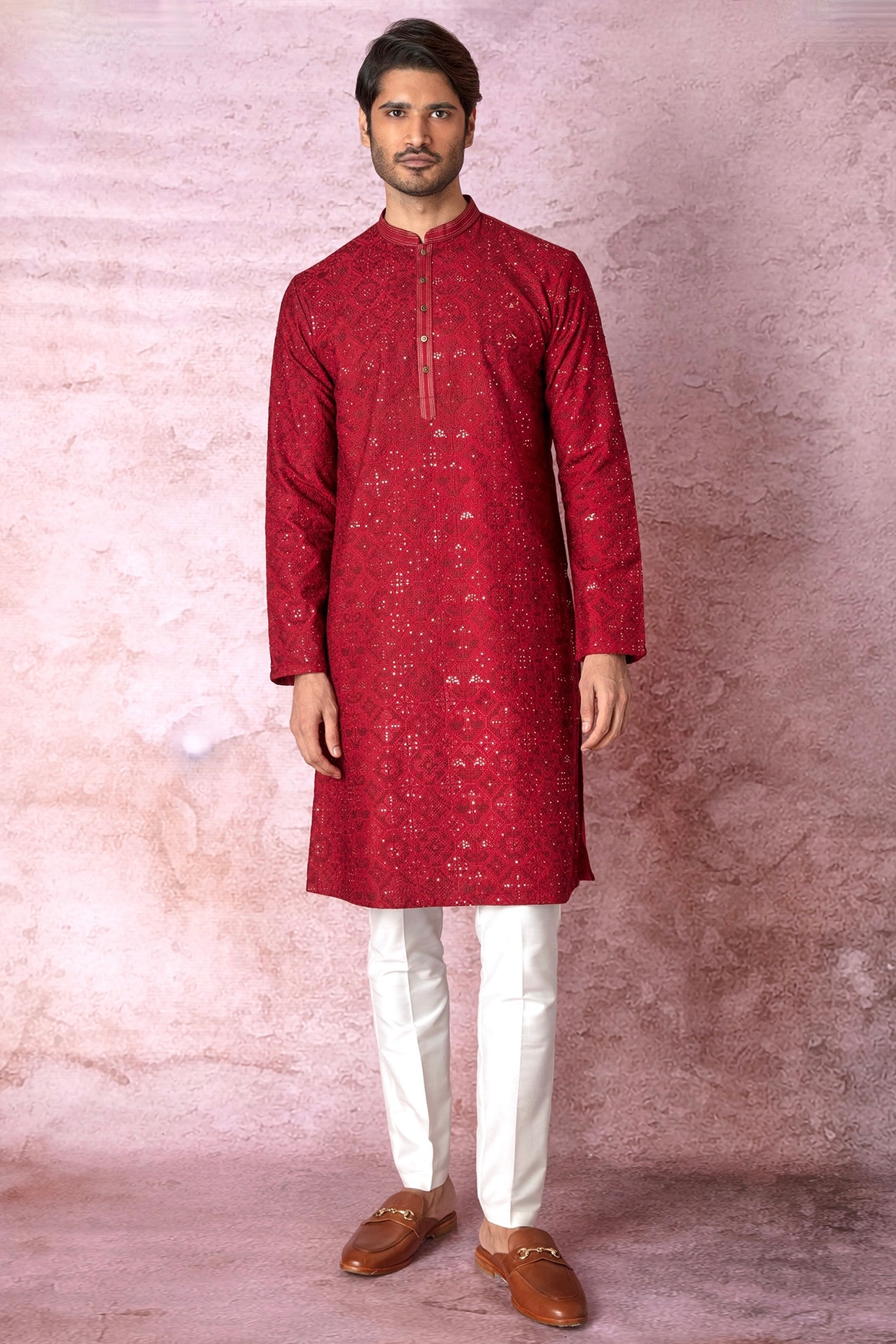 Red salwar hot sale kameez mens