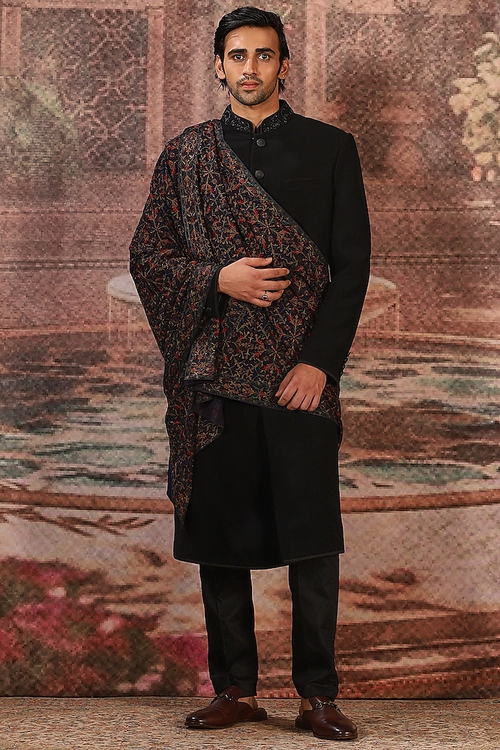 Black Silk Threadwork Stole by ASUKA at Pernia's Pop Up Shop