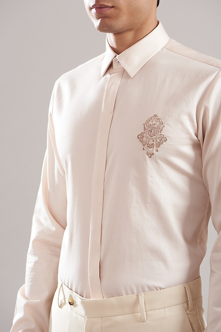Powder Pink Egyptian Giza Cotton Summer Shirt by ASUKA at Pernia's Pop Up Shop