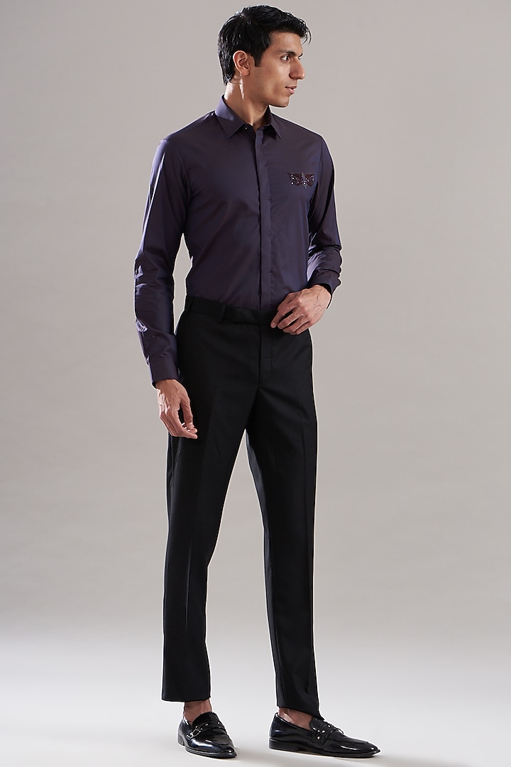 Purple Egyptian Giza Cotton Summer Shirt by ASUKA at Pernia's Pop Up Shop